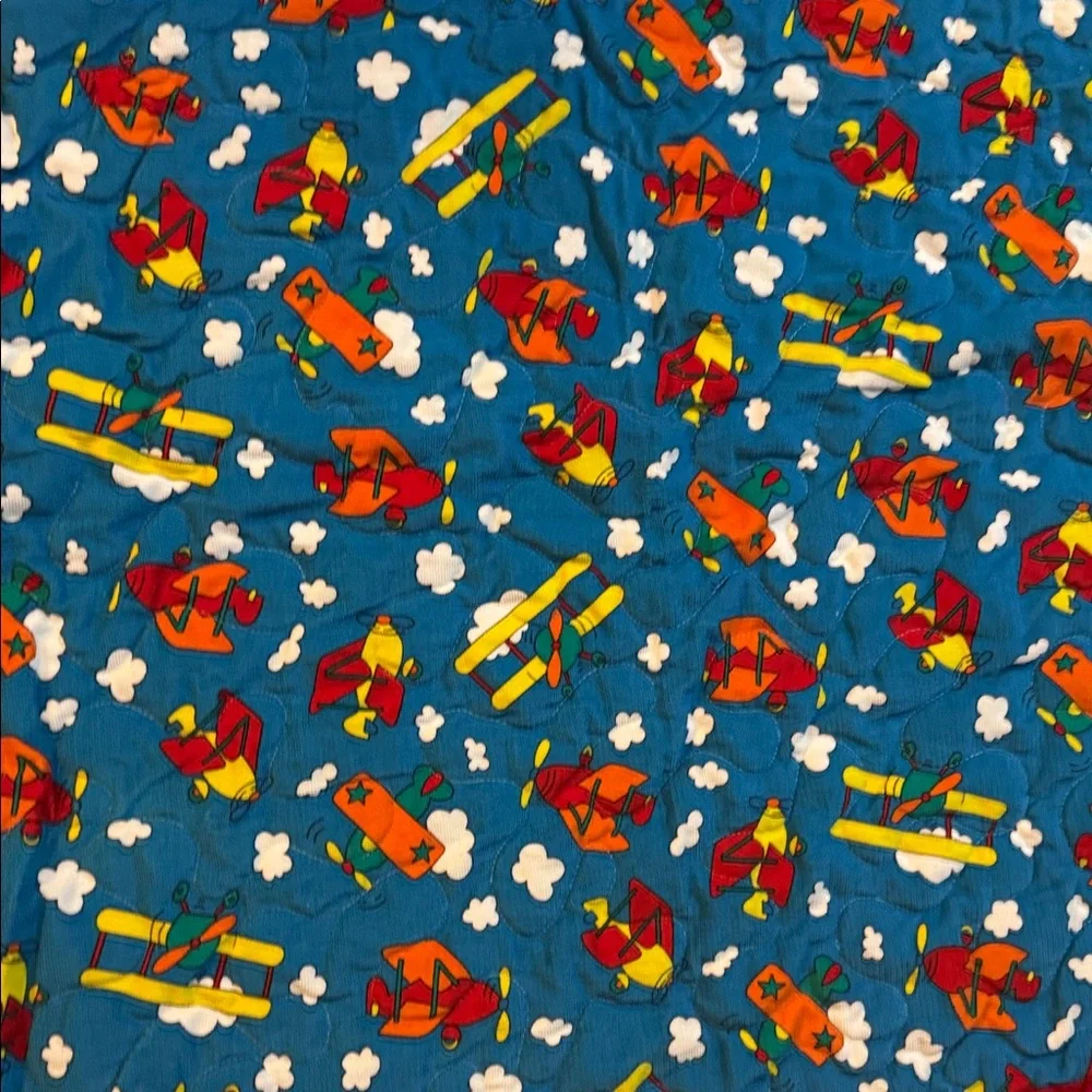 Colorful Flying Airplane Corduroy Quilt